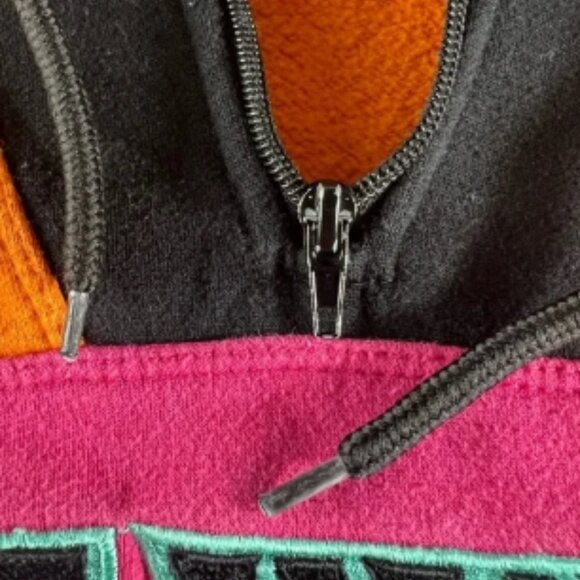 NOT HUMAN Hoodie Quarter Zip Unisex L Embordered Johnny James MMA Color Block - Picture 3 of 7